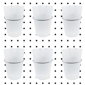 NEW Set of 6 Pegboard Cups with Hooks Storage Bins Organizer